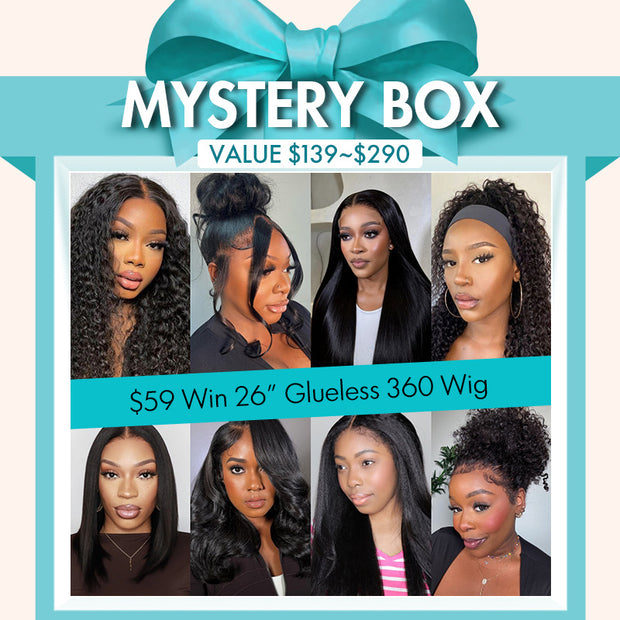Ashimary $59 Mystery Box | Win 26inch Glueless 360 Wig Surprise Top Seller Human Hair Wigs