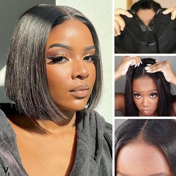 Flash Sale Ashimary 0 Skill Needed V Part Glueless Wig Short Bob Human Hair