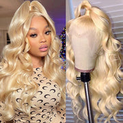 Long Wig | 613 Blonde Body Wave 13x4 Transparent Lace Frontal Human Hair Wig 28-32 Inch