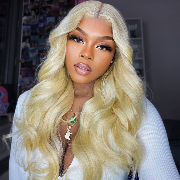 Glueless 613 Blonde Wear & Go Body Wave 4*4 5*5 Lace Wig Ashimary Human ...