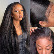 4C Edge Kinky Straight Transparent Lace Front Wigs
