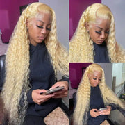 613 blonde lace front wig human hair Straight lace wig 613 blonde wig -Ashimary hair