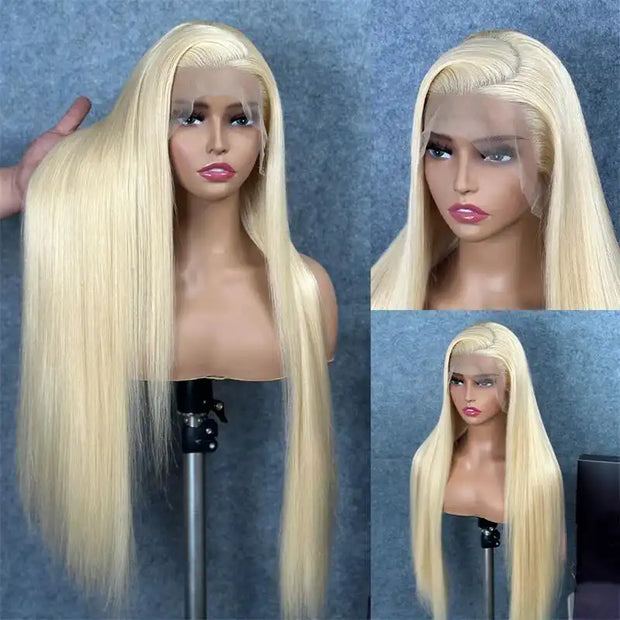 613 blonde lace front wig human hair Straight lace wig 613 blonde wig -Ashimary hair