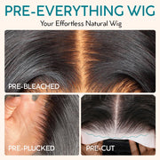 Yaki Straight Layered Wig 6x4.5 Lace Closure Short Pixie Cut Wig for Black Women Silk Press Human Hair Bob Wig