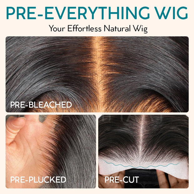 Yaki Straight Layered Wig 6x4.5 Lace Closure Short Pixie Cut Wig for Black Women Silk Press Human Hair Bob Wig