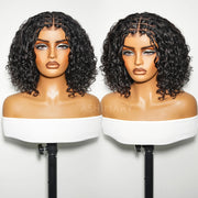 Boho Braids Water Wave Glueless 6x4.5 Closure Lace with Braided Top Human Hair Wig Pre-Cut Lace