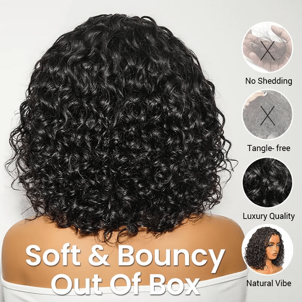 Boho Braids Water Wave Glueless 6x4.5 Closure Lace with Braided Top Human Hair Wig Pre-Cut Lace