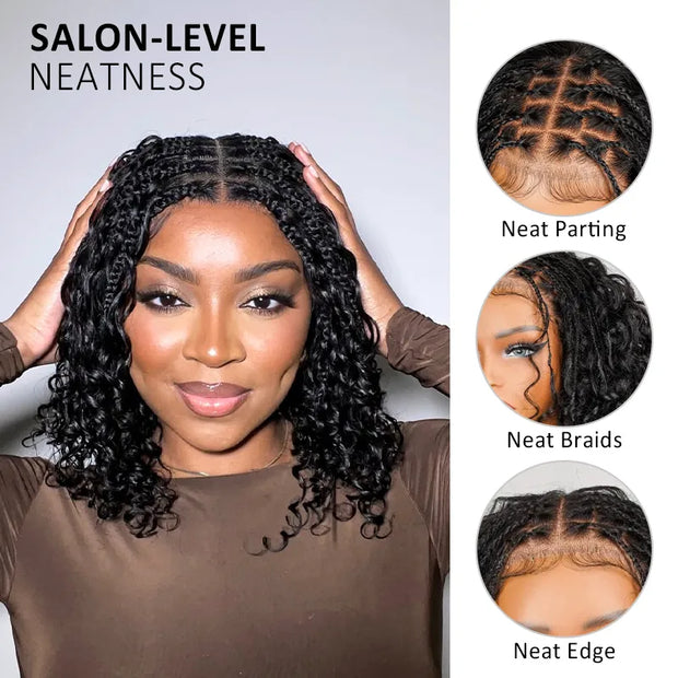 Boho Braids Water Wave Glueless 6x4.5 Closure Lace with Braided Top