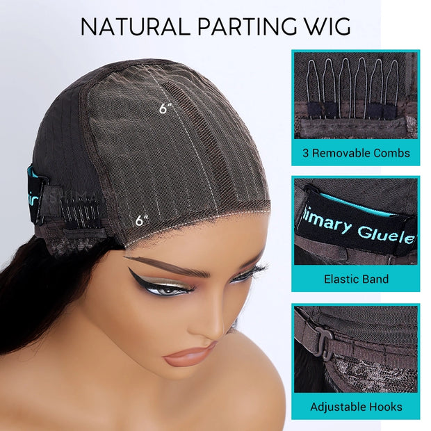 6x6 T Part Lace Clsoure Wig