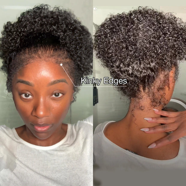 Flash Sale Upgrade Kinky Edges Hairline Invisi-Strap Cozy Snug Fit 360 Skin Lace Pre Everything Wigs