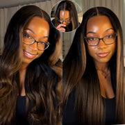 Flash Sale Highlight Bob Yaki Straight Human Hair 180% Density Pre Bleached Tiny Knots Glueless Wig