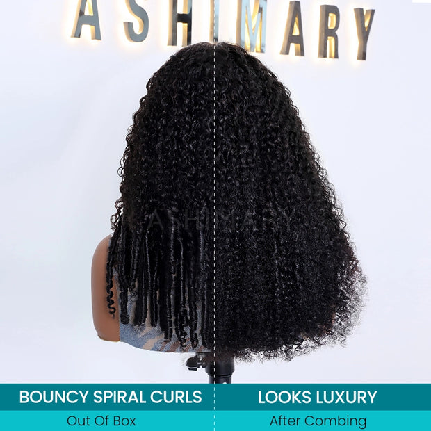 Burmese Curl 13x4 Lace Pull Go Wig Glueless Adjustable Cap Easy for Beginners Full Volume & Natural Edges