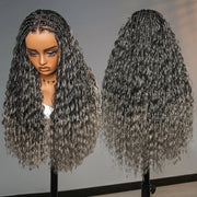 Invisi Strap Full Lace Knotless Boho Curls Braided Long Wig Pre-braid Lightweight Super Natural Scalp