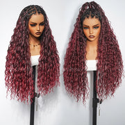 Invisi Strap Full Lace Knotless Boho Curls Braided Long Wig Pre-braid Lightweight Super Natural Scalp