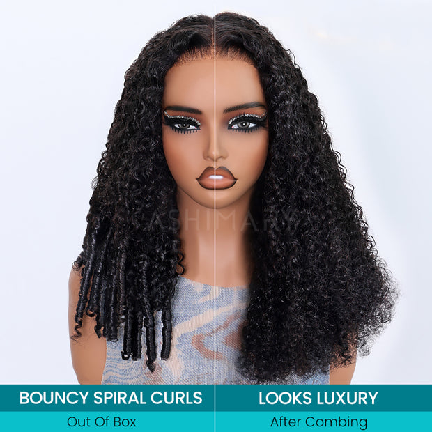 Burmese Curl 13x4 Lace Pull Go Wig Glueless Adjustable Cap Easy for Beginners Full Volume & Natural Edges