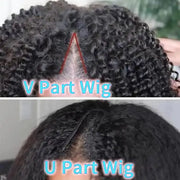 Glueless V Part 0 Skill Needed Wig Beginner Friendly Natural Scalp Curly Human Hair Upgrade Thin Part Wig Without Leave out