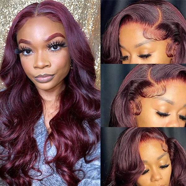 Dark-99J-Burgundy-Body-Wave-4x4-&-5x5-&-6x6-Closure-Lace-Wig