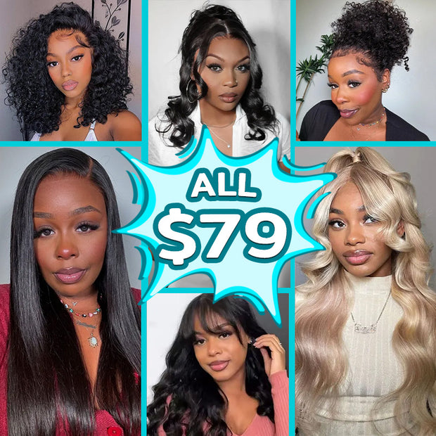 Flash Sale Per Wig $79 Pre-cut Lace Front with Invisi Strap Pre-Everything Human Hair Wig