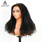 Ashimary Coily 13x6 Full Skin Lace Frontal Parting Max Pre-Bleached & Pre-Styled Finger Coils Wig Face Farming Natural Look Human Hair