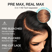 BOGO Customized Blonde on Brown Hair Pre Eveything Bouncy Body Wave 5x5 Pre-cut Lace Closure Wig