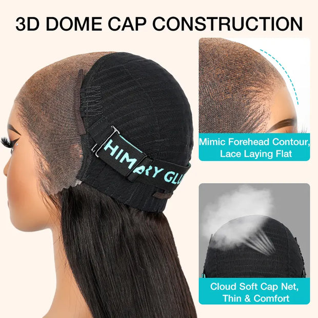 Deep Wave 13x6 Full Transparent Lace Frontal Wig Natural Black Color