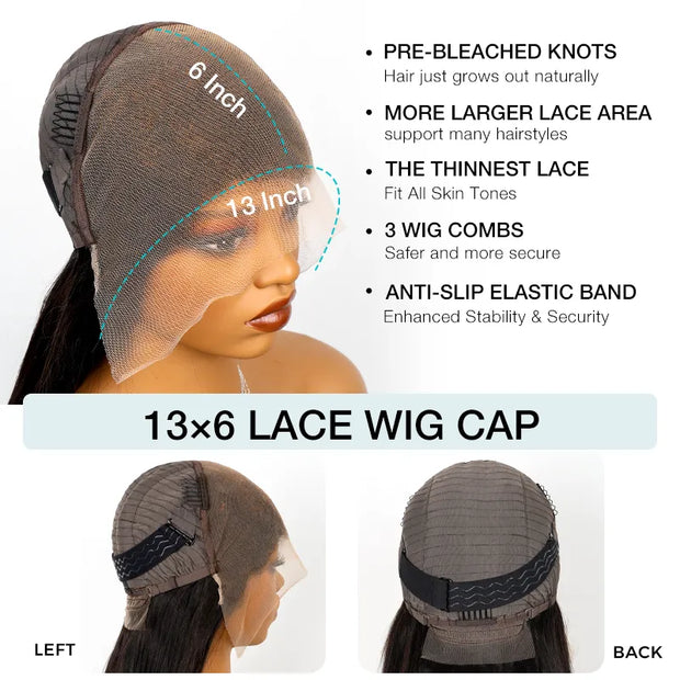 Flash Sale 13x6 Full Lace Frontal Wig Pre-Cut Lace Glueless Straight Human Hair Wig