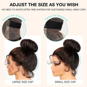 Flash Sale 360 Skin Lace Invisi-Strap? Cozy Snug Fit Pre-Bleached & Pre-Plucked Black Highlight Lace Frontal Human Hair Wig All Texture