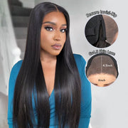 6x4.5 Lace Closure PairUp Magic Lace Wig Silky Straight Pre-Cut Lace Wig With Optional Replaceable Zip Lace Top
