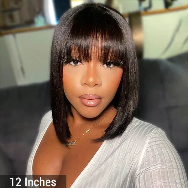 Ashimary Bangs Bob Wig With Minimalist Undetectable Lace