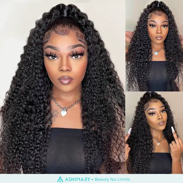 Deep Wave Full Lace Wig Ashimary Human Hair Wigs 180% Density