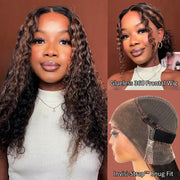 Ashimary  360 Skin Lace Cozy Invisi-Strap Deep Wave Dark Highlight Pre Everthing 360 Lace Frontal Glueless Install Wig