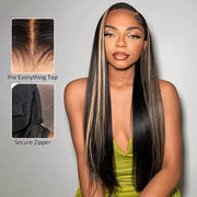 Ashimary PairUp Zippable Wig Highlight Straight Pre-Cut Lace Wig