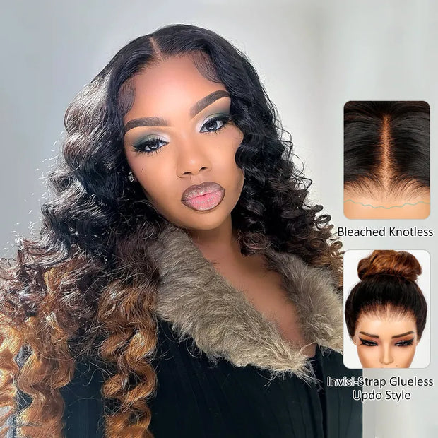 Flash Sale Highlight 360 Skin Lace Invisi-Strap Cozy Snug Fit Pre-Bleached & Pre-Plucked Human Hair Wig