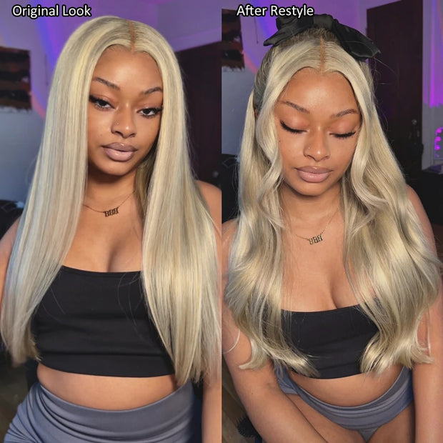 Customized Blonde Balayage on Brown Hair Transparent 13x4 &13x6 Lace Frontal Wig Ashimary Hair