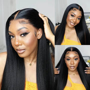 Flash Sale 13x6 Full Transparent Lace Frontal Natural Hairline Straight Human Hair Wig