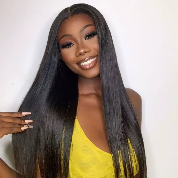 Flash Sale Straight 10x6 Lace Frontal Wig Pre-cut Glueless Human Hair Wig 26inches
