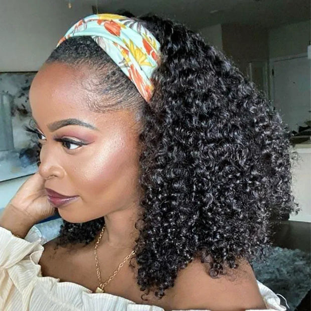 Flash Sale Ashimary Curly Virgin Hair Glueless Headband Wig Natural Color