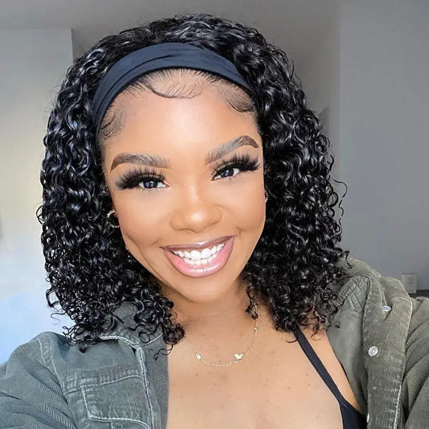 Flash Sale Ashimary Curly Virgin Hair Glueless Headband Wig Natural Color