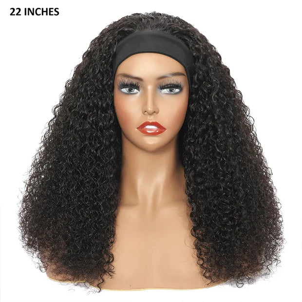 Flash Sale Ashimary Curly Virgin Hair Glueless Headband Wig Natural Color