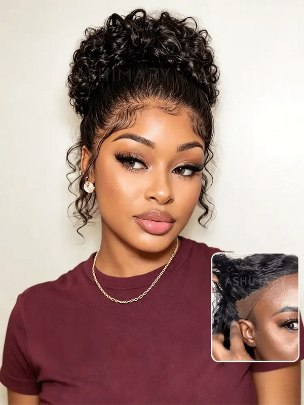 Water Wave Invisi Strap Snug Fit 360 Transparent Lace Frontal Bleached Knots Pre Cut Lace Wig