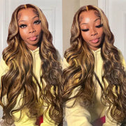 Wear & Go Wig Highlight Mix Color Body Wave Hair Glueless 5x5 HD 4x4 Transparent Lace Closure Wig Ashimary Hair
