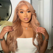 Light Flaxen Brown Color 13x4 Lace Front Body Wave Wig