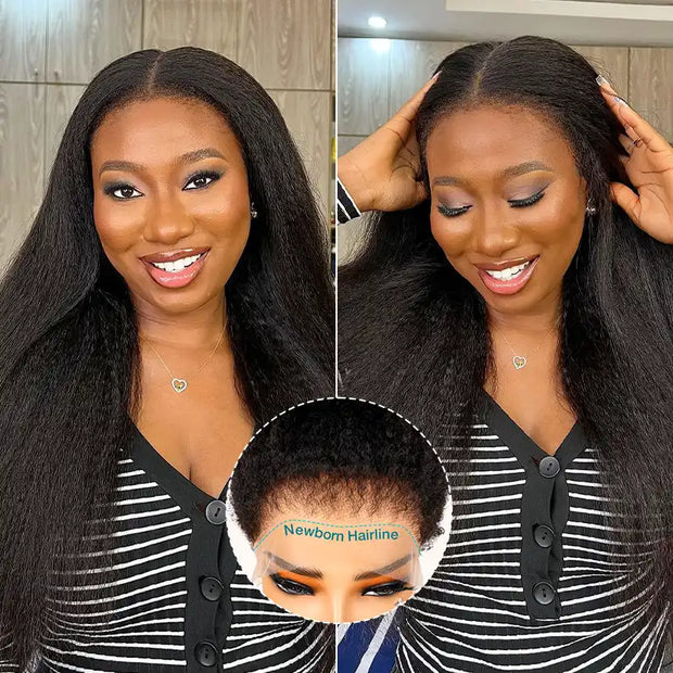 Newborn Hairline Kinky Straight Lazy 360 Wig – ashimaryhair