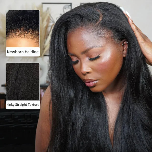 Newborn Hairline Kinky Straight Lazy 360 Wig – ashimaryhair