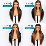 Ashimary PairUp Zippable Wig Highlight Straight Pre-Cut Lace Wig