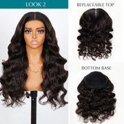 Ashimary PairUp Zippable Wig Body Wave Black Ombre Brown 