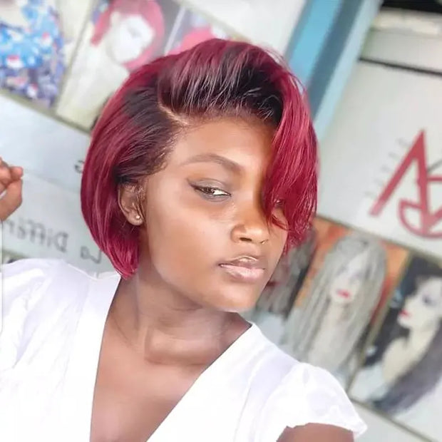 FLASH SALE Pixie Cut Wig Fashion Cheap Pre-Styled Short Bob Wigs Human Hair