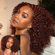 $1 for A WIG | 13x4 Lace Water Wave Wig + 5x5 Lace Reddish Brown Jerry Curly Wig