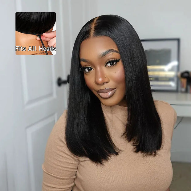 Upgrade Pull Go Glueless Straight Bob V Part Wig Beginner Friendly 