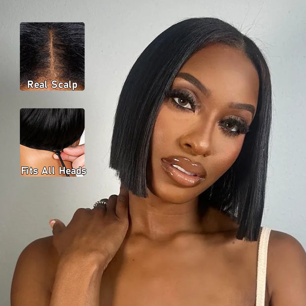 Upgrade Pull Go Glueless Straight Bob V Part Wig Beginner Friendly 